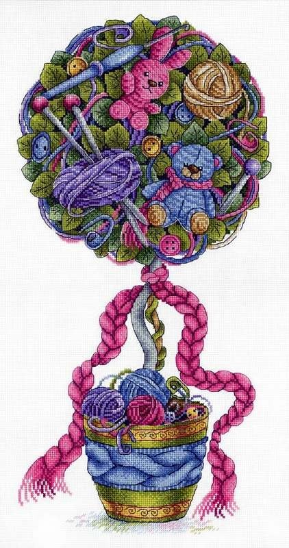 Cross Stitch Kit Cosiness Topiary SNV-690