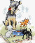 Cross Stitch Kit Dog & Puppies SM - 204 - Hobby.lt 🇬🇧