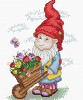 Cross Stitch Kit Dwarf in Red Hat SM - 134 - Hobby.lt 🇬🇧