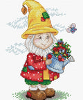 Cross Stitch Kit Dwarf in Yellow hat SM - 133 - Hobby.lt 🇬🇧
