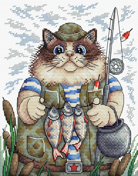 Cross Stitch Kit Fishing SM - 215 - Hobby.lt 🇬🇧