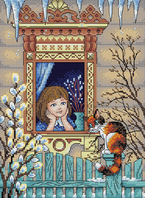 Cross Stitch Kit Five Minutes Before Spring SM-238