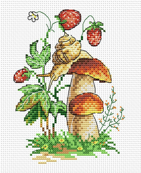 Cross Stitch Kit Forest Snail SM - 100 - Hobby.lt 🇬🇧