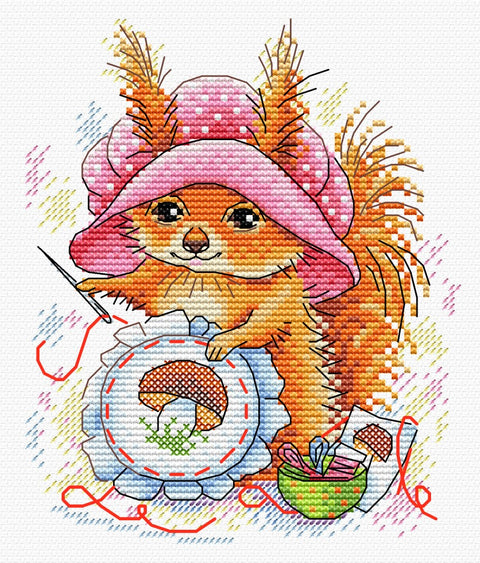 Cross Stitch Kit Ginger Embroideress SM-286