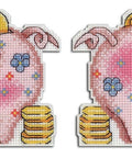 Cross Stitch Kit Happy Piggy Bank SR - 334 - Hobby.lt 🇬🇧