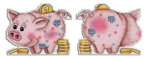 Cross Stitch Kit Happy Piggy Bank SR - 334 - Hobby.lt 🇬🇧