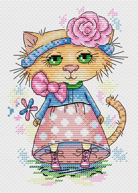 Cross Stitch Kit Kitten at the Walk SM-173