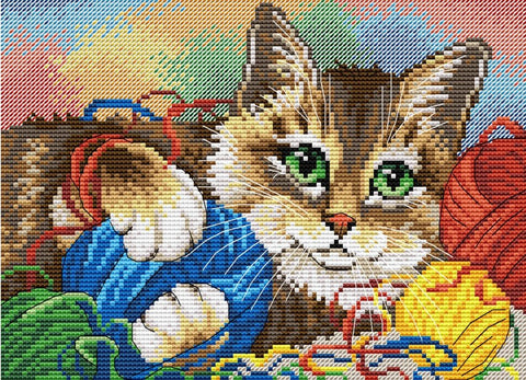 Cross Stitch Kit Kitten SM - 032 - Hobby.lt 🇬🇧