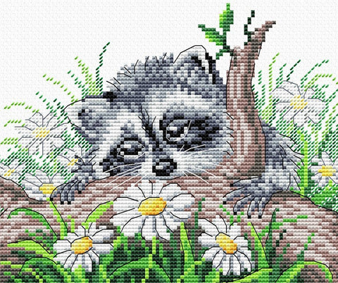 Cross Stitch Kit Little Racoon SM - 058 - Hobby.lt 🇬🇧