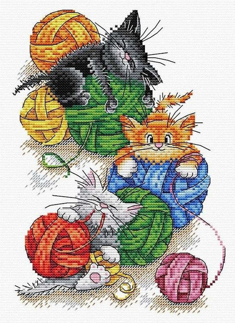 Cross Stitch Kit Mischievous Friends SM - 387 - Hobby.lt 🇬🇧