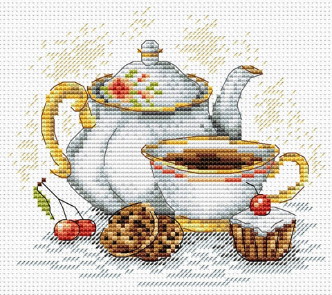 Cross Stitch Kit Morning Tea SM - 092 - Hobby.lt 🇬🇧