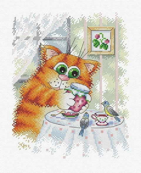 Cross Stitch Kit Morning Tea SM - 360 - Hobby.lt 🇬🇧