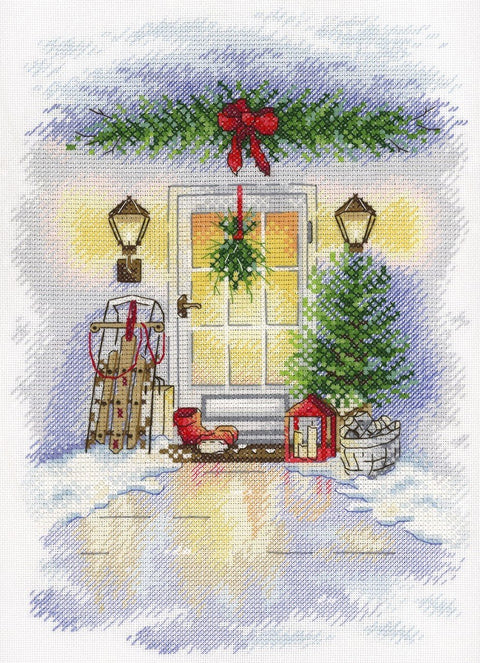 Cross Stitch Kit New Year Door SA - 018 - Hobby.lt 🇬🇧