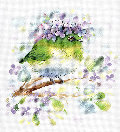 Cross Stitch Kit On the Lilac Branch SA - 013 - Hobby.lt 🇬🇧