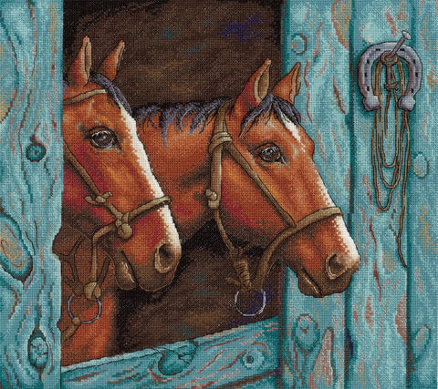 Cross Stitch Kit Pair of Horses SNV-663