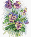 Cross Stitch Kit Pansies SM - 121 - Hobby.lt 🇬🇧