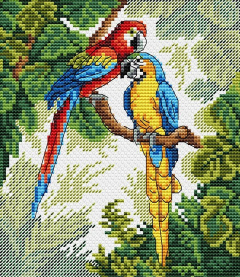 Cross Stitch Kit Parrots SM - 033 - Hobby.lt 🇬🇧