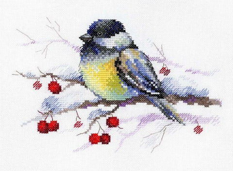 Cross Stitch Kit Pensive Tit SA - 027 - Hobby.lt 🇬🇧