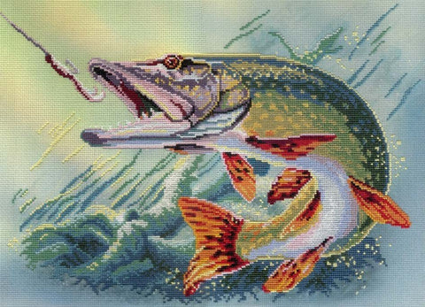 Cross Stitch Kit Pike SRK - 334 - Hobby.lt 🇬🇧