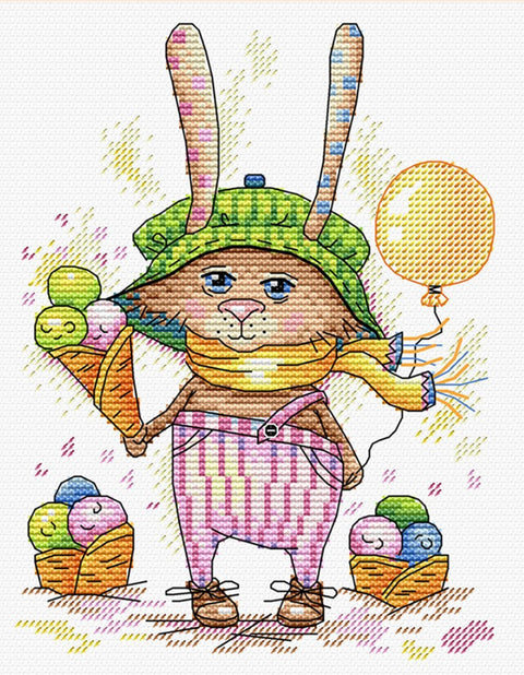 Cross Stitch Kit Rabbit with Icecream SM-177