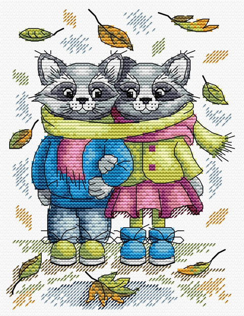 Cross Stitch Kit Racoons SM-217