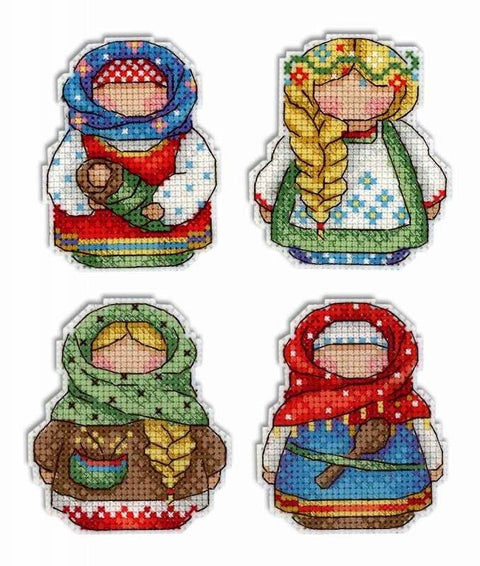 Cross Stitch Kit Russian Charms. Magnets SR-338