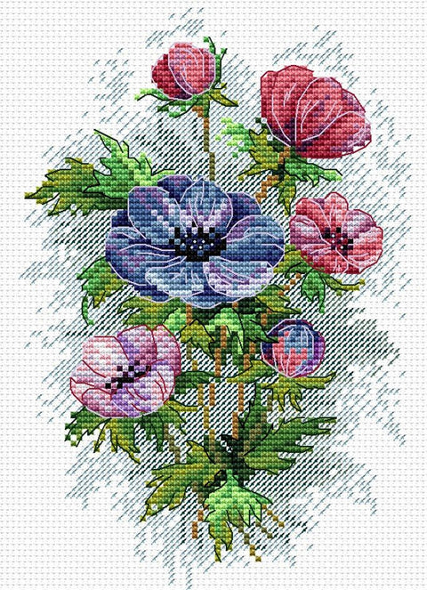 Cross Stitch Kit Spring Flowers SM - 122 - Hobby.lt 🇬🇧