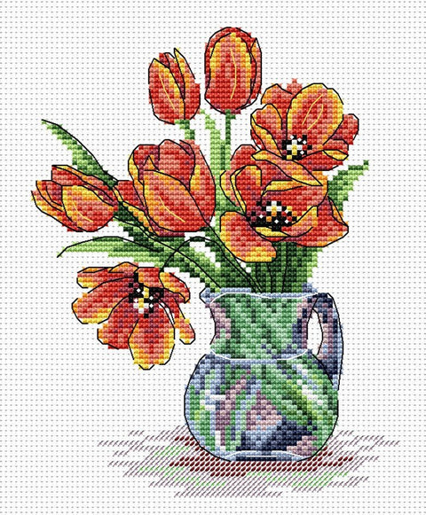 Cross Stitch Kit Spring Tulips SM - 089 - Hobby.lt 🇬🇧