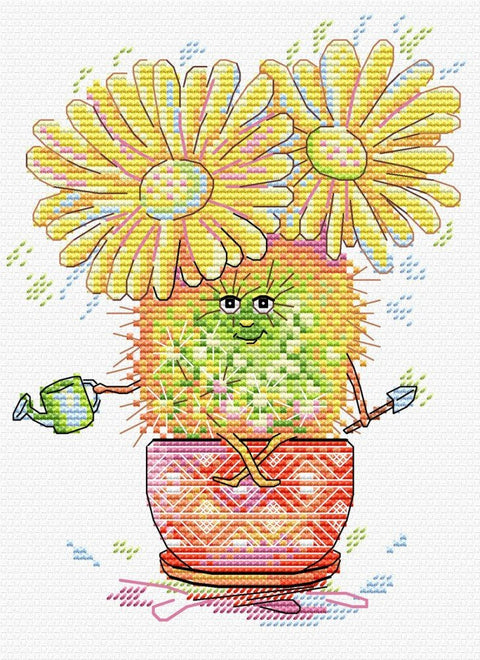 Cross Stitch Kit Sunny Cactus SM - 174 - Hobby.lt 🇬🇧