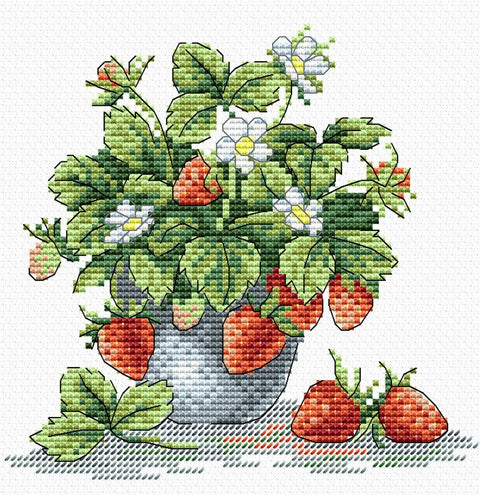 Cross Stitch Kit Tasty Strawberry SM - 066 - Hobby.lt 🇬🇧