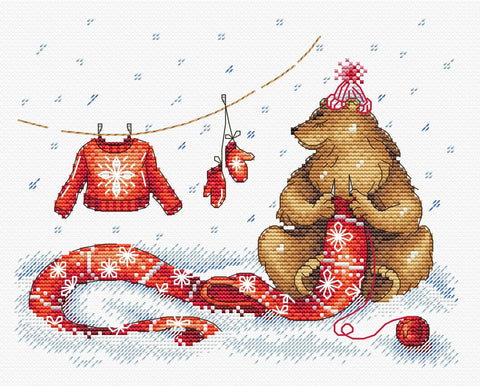 Cross Stitch Kit Time to Wrap Up Warm! SM-328