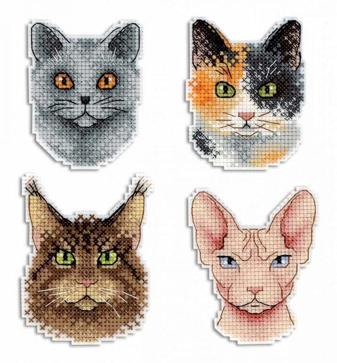 Cross Stitch Kit Who Said Meow? Magnets SR-340