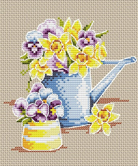 Cross Stitch Kit Yellow Flowers SM - 017 - Hobby.lt 🇬🇧