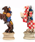 CRUSADE SET: Handpainted Chess Set Leatherette Chessboard & Box + Checker Set - Hobby.lt 🇬🇧