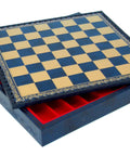 CRUSADE SET: Handpainted Chess Set Leatherette Chessboard & Box + Checker Set - Hobby.lt 🇬🇧