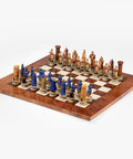 CRUSADE SET: Handpainted Chess Set with Luxurious Briar Elm Chessboard - Hobby.lt 🇬🇧