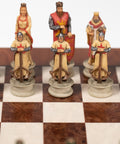 CRUSADE SET: Handpainted Chess Set with Luxurious Briar Elm Chessboard - Hobby.lt 🇬🇧