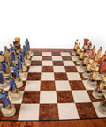 CRUSADE SET: Handpainted Chess Set with Luxurious Briar Elm Chessboard - Hobby.lt 🇬🇧