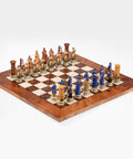 CRUSADE SET: Handpainted Chess Set with Luxurious Briar Elm Chessboard - Hobby.lt 🇬🇧