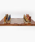 CRUSADE SET: Handpainted Chess Set with Luxurious Briar Elm Chessboard - Hobby.lt 🇬🇧