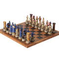 CRUSADE SET: Handpainted Chess Set with Map Styled Leatherette Chessboard - Hobby.lt 🇬🇧