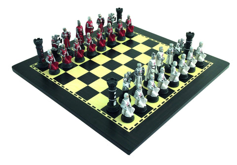 CRUSADERS Chess Set with Ebony Style Chess Board - Hobby.lt 🇬🇧