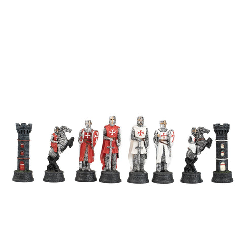 CRUSADERS Chess Set with Ebony Style Chess Board - Hobby.lt 🇬🇧