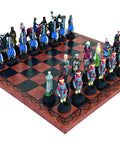 CRUSADERS: Handpainted ART Chess Set with Leatherette Chessboard - Hobby.lt 🇬🇧