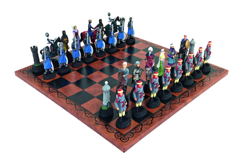 CRUSADERS: Handpainted ART Chess Set with Leatherette Chessboard - Hobby.lt 🇬🇧