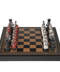 CRUSADERS: Handpainted Chess Set with Leatherette Chessboard + CHECKER SET - Hobby.lt 🇬🇧