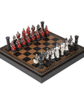 CRUSADERS: Handpainted Chess Set with Leatherette Chessboard + CHECKER SET - Hobby.lt 🇬🇧