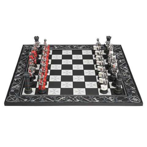 CRUSADERS: Handpainted Chess Set with Unique Chessboard - Hobby.lt 🇬🇧