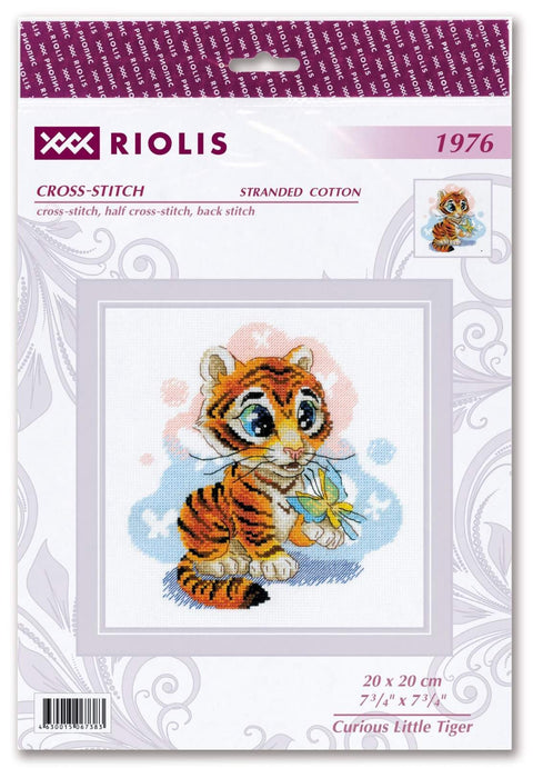 Curious Little Tiger cross stitch kit by RIOLIS Ref. no.: 1976 - Hobby.lt 🇬🇧