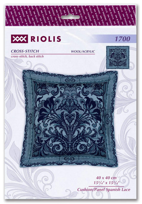 Cushion/Panel Spanish Lace cross stitch kit by RIOLIS Ref. no.: 1700